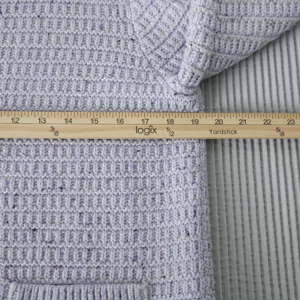 Talbots Petite LP Lavender Zip Cardigan Waffle Knit Quiet Luxury Old Money Cotta